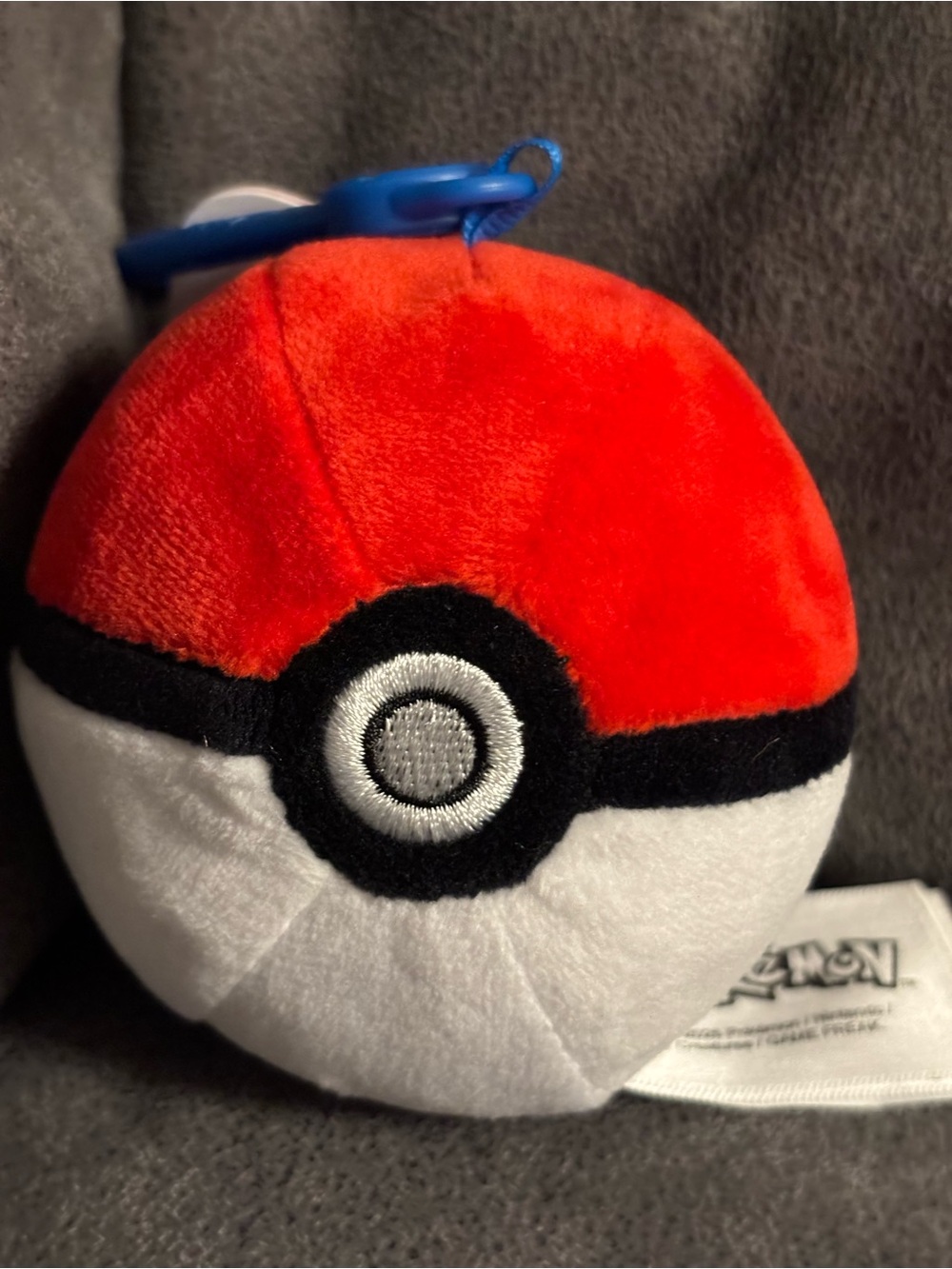 Pokemon Red and White Poké Ball Plush Keychain